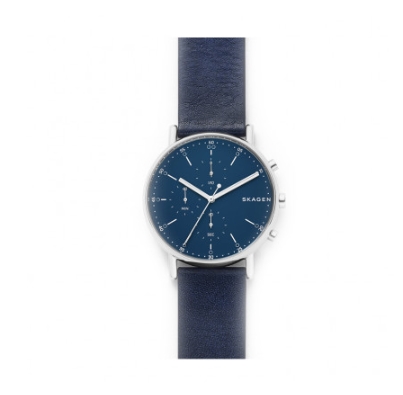 Signatur Chronograph Navy Blue Leather